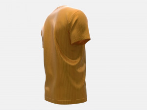 T-shirt for Men Mockup 03 Synthetic Gold 3D Model