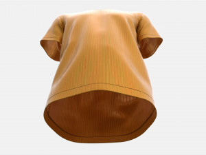 T-shirt for Men Mockup 03 Synthetic Gold 3D Model