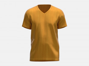 T-shirt for Men Mockup 03 Synthetic Gold 3D Model