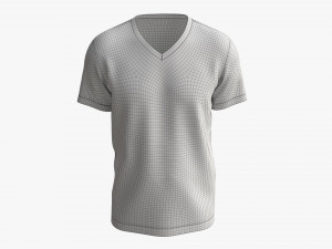 T-shirt for Men Mockup 03 Synthetic Gold 3D Model