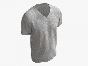 T-shirt for Men Mockup 03 Synthetic Gold 3D Model
