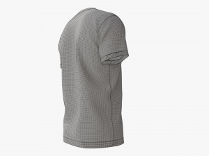 T-shirt for Men Mockup 03 Synthetic Gold 3D Model