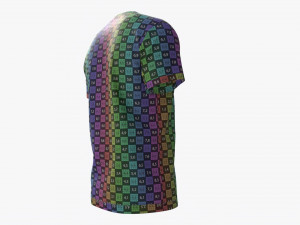 T-shirt for Men Mockup 03 Synthetic Gold 3D Model