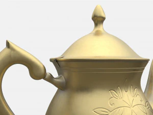 Vintage Brass Teapot 3D Model