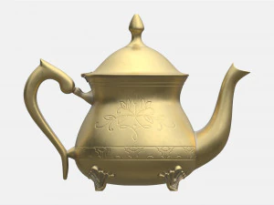 Vintage Brass Teapot 3D Model