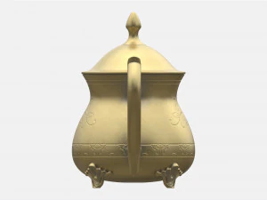 Vintage Brass Teapot 3D Model