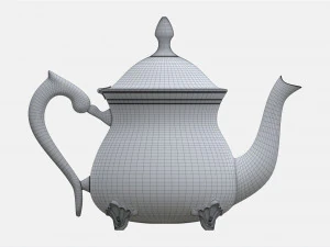 Vintage Brass Teapot 3D Model