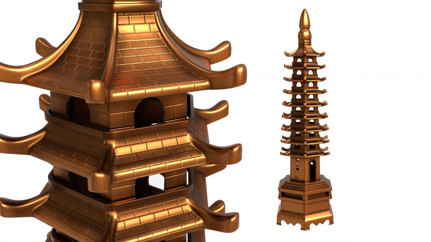 Wenchang Pagoda Tower 3D Model .c4d .max .obj .3ds .fbx .stl .blend 