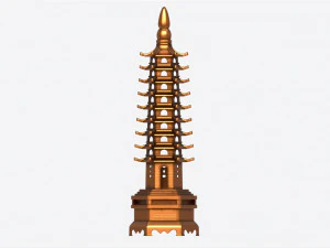 Wenchang Pagoda Tower 3D Model