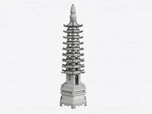 Wenchang Pagoda Tower 3D Model