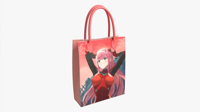 Women Fabric Anime Zero Two Tote Bag Model 3D .c4d .max .obj .3ds .fbx .stl .blend 