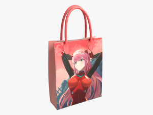 Women Fabric Anime Zero Two Tote Bag Model 3D