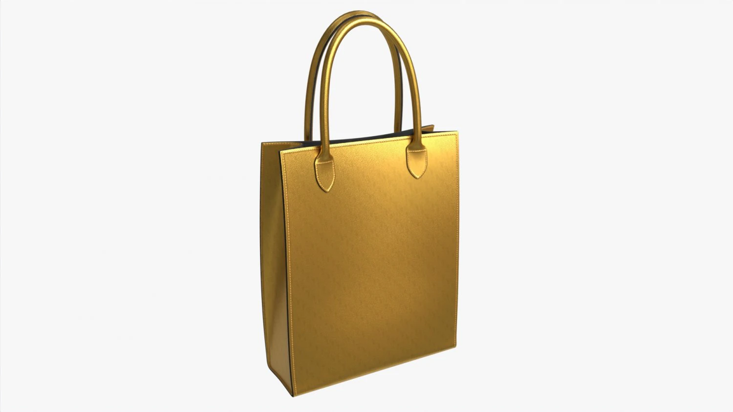 Women Leather golden Tote Bag 3D Model .c4d .max .obj .3ds .fbx .stl .blend 