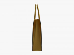 Women Leather golden Tote Bag Modelo 3D
