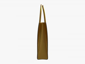 Women Leather golden Tote Bag 3D Model