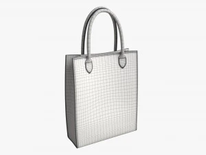 Women Leather golden Tote Bag 3D Model
