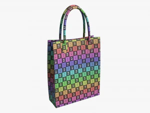Women Leather golden Tote Bag 3D Model