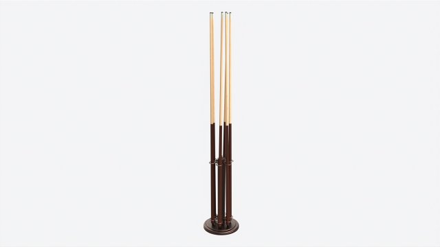 Billiard 6 Cue Free Floor Rack 3D Модель .c4d .max .obj .3ds .fbx .stl .blend 