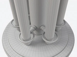 Billiard 6 Cue Free Floor Rack 3D Model