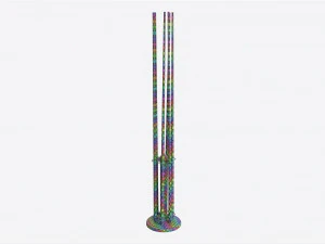 Billiard 6 Cue Free Floor Rack 3D Model