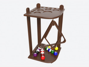 Billiard 10 Cue Corner Floor Rack Dark 3D मॉडल