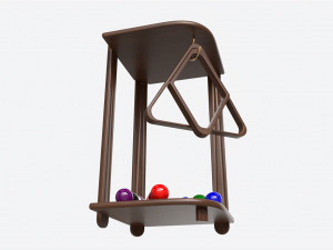 Billiard 10 Cue Corner Floor Rack Dark 3D Модель