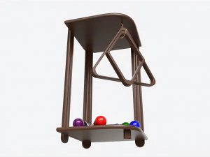 Billiard 10 Cue Corner Floor Rack Dark 3D Model