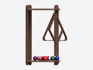 Billiard 10 Cue Corner Floor Rack Dark 3D Модель