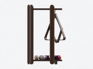Billiard 10 Cue Corner Floor Rack Dark 3D Model