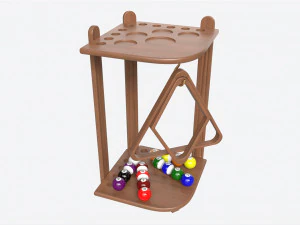 बिलियर्ड 10 क्यू कॉर्नर फ़्लोर रैक लाइट 3D मॉडल