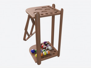 Billiard 10 Cue Corner Floor Rack Light 3Dモデル