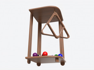 Billiard 10 Cue Corner Floor Rack Light 3Dモデル