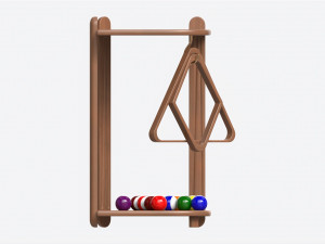 Billiard 10 Cue Corner Floor Rack Light 3Dモデル