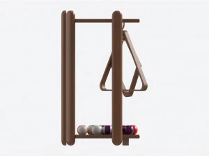 Billiard 10 Cue Corner Floor Rack Light 3D Model