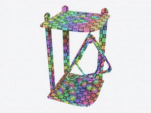 Billiard 10 Cue Corner Floor Rack Light 3D Model