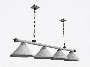 Billiard Hanging 4-light Fixture 3D Model