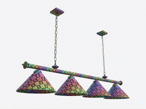 Billiard Hanging 4-light Fixture Modelo 3D