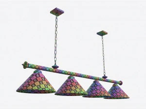 Billiard Hanging 4-light Fixture 3D Model