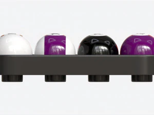 Billiard Pool Ball Set with Tray 3D Model