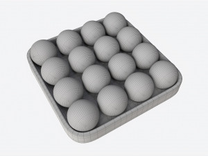 Billiard Pool Ball Set with Tray Modèle 3D