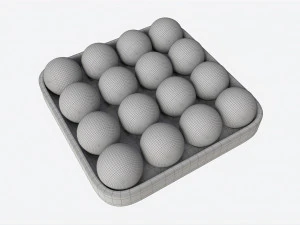 Billiard Pool Ball Set with Tray 3D Model