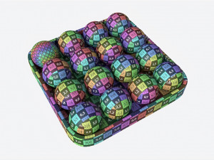 Billiard Pool Ball Set with Tray Modèle 3D