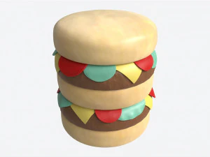 Bolo De Cheeseburger Alto Modelo 3D
