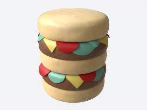 Cheeseburger Cake Tall 3D Model