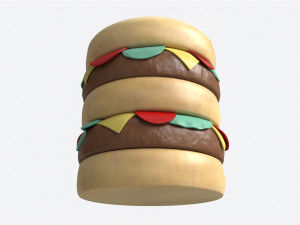 Cheeseburger Cake Tall 3D Model