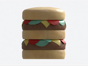 Cheeseburger Cake Tall 3D Model