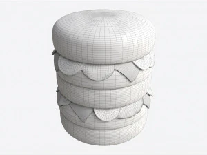 Cheeseburger Cake Tall 3D Model