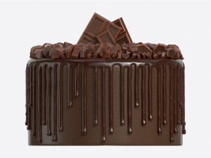 Chocolate Cake Decorated with Chocolate Pieces 3D Модель