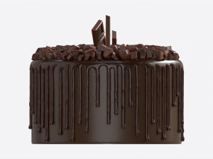 Chocolate Cake Decorated with Chocolate Pieces 3D Модель