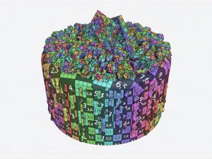 Chocolate Cake Decorated with Chocolate Pieces 3D Model